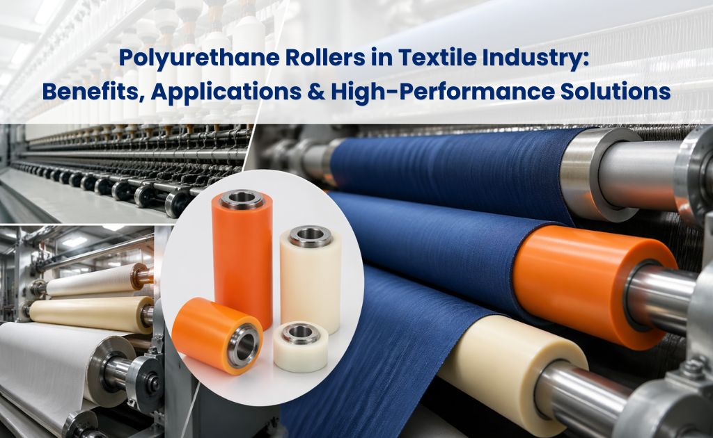 Industrial polyurethane roller for textile applications with high durability surface